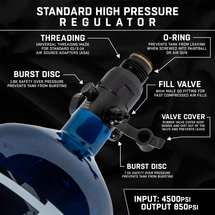 AeroLite Carbon Fiber Tank - 68ci / 4500psi - Blue