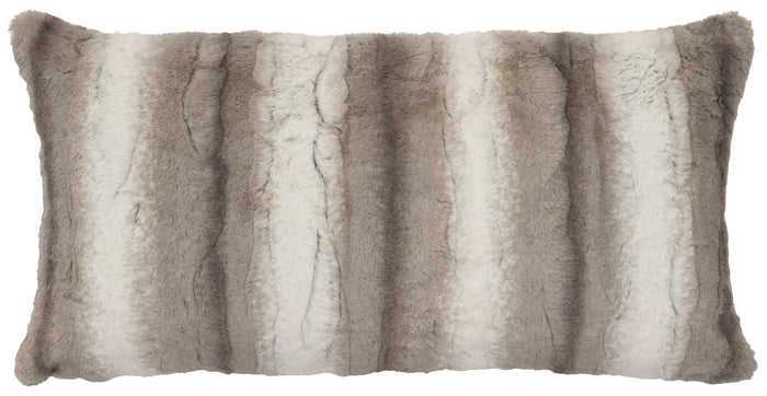 Angora Platinum Faux Fur Pillow - 14x26