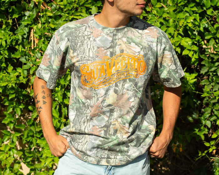 Camo OG Tee front on model