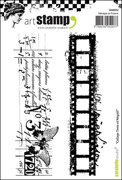 Carabelle Studio - Cling Stamp A6 - "Collage Texte et Negatif" *