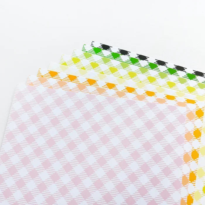 Catherine Pooler - Patterned Paper - Spring Gingham. Get the perfect paper pack for spring! The Spring Gingham Patterned Paper is a gingham pack with a fresh and sunny color combo. Available at Embellish Away located in Bowmanville Ontario Canada.