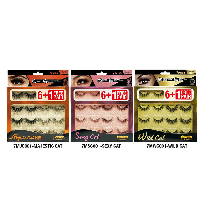Ebin New York Cattitude 3D Eyelashes 7 Pairs