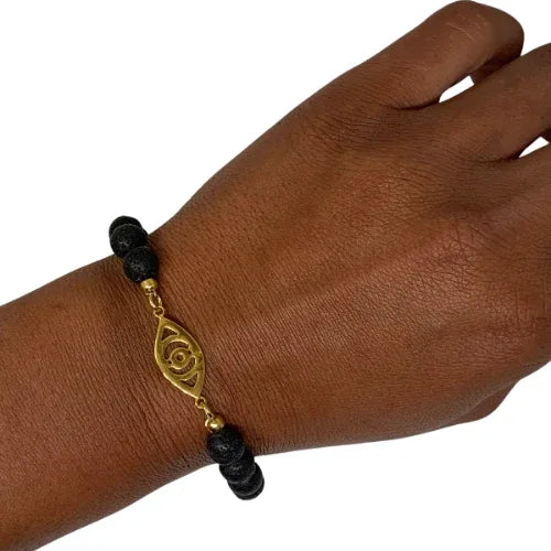 Evil Eye Lava Bracelet - Yelena Noah Designs