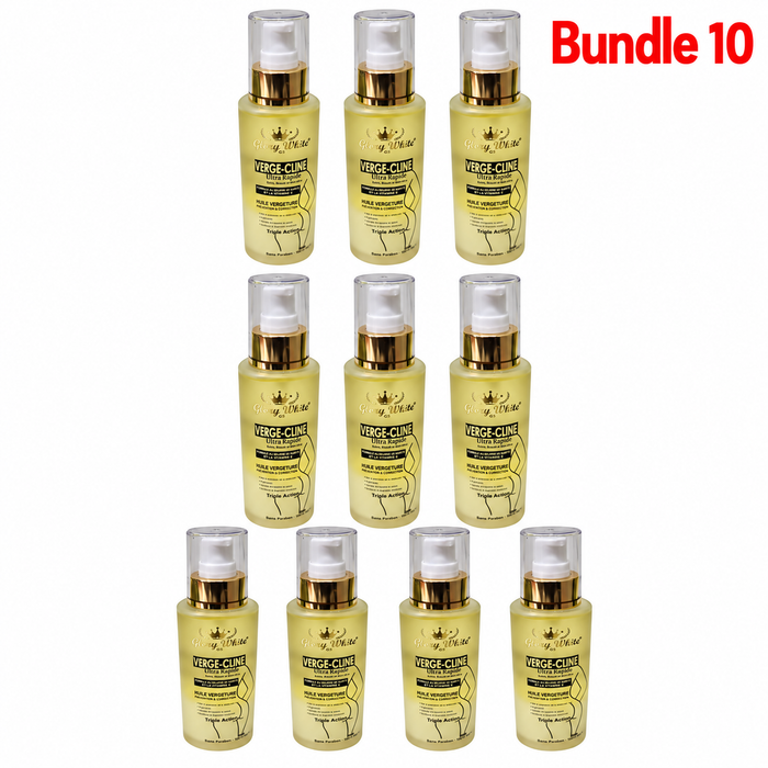 Glory White G5 Verge-Cline Ultra Rapide Stretch Mark Oil, moisturizing body oil designed to nourish and soften skin while helping improve the appearance of stretch marks for smoother, more even-looking skin.