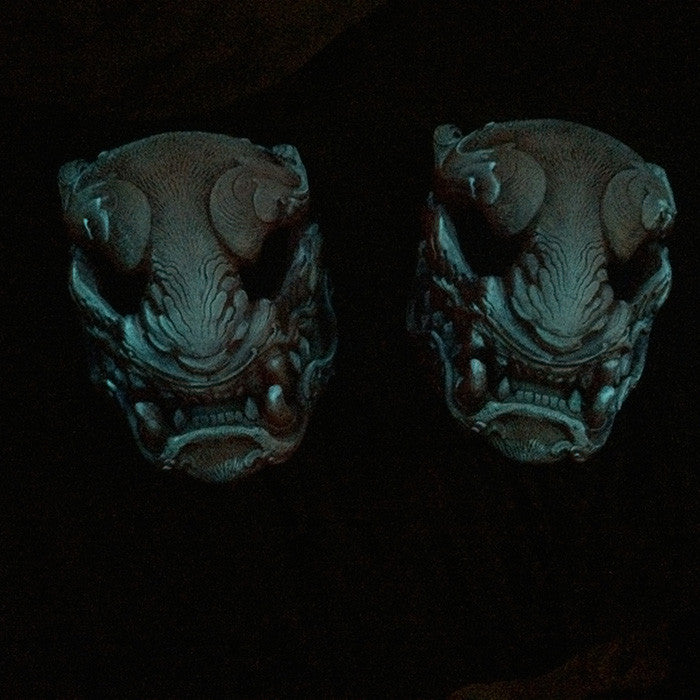 GLOW IN THE DARK RED PANTHER- HAND PAINTED, READY TO WEAR MASK