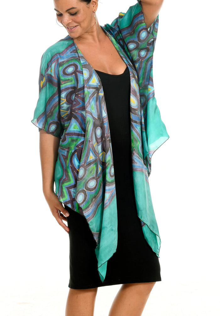 Green Mandala Kimono - Yelena Noah Designs