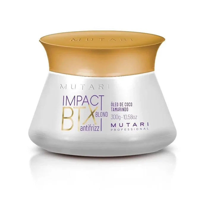 HAIR VOLUME REDUCER IMPACT BTX BLOND ANTIFRIZZ 300g HAIR WITH SHINE, NUTRITION, REPAIR, SOFTNESS AND FRIZZ CONTROL.