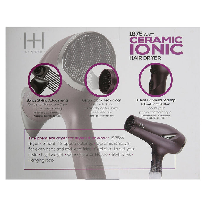 Hot & Hotter 1875 Watt Ceramic Ionic 5904 Hair Dryer - ikatehouse
