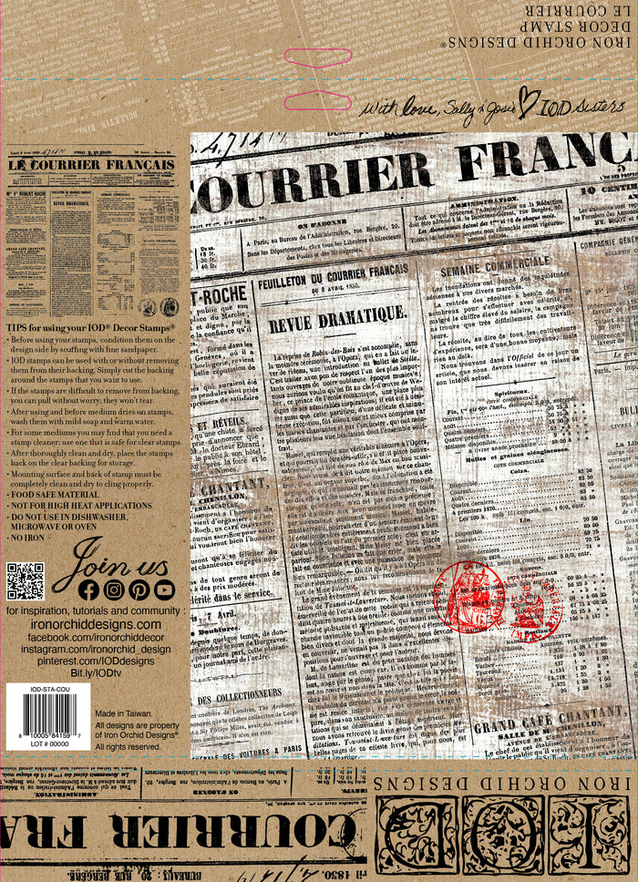 Iron Orchid Décor Stamp Set - 12x12 - Le Courrier