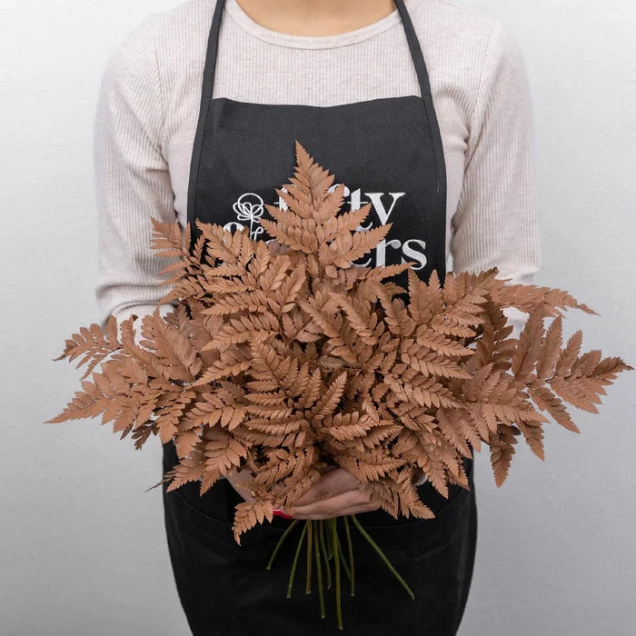 Mocha Mousse Leather Leaf Greenery Apron - Image