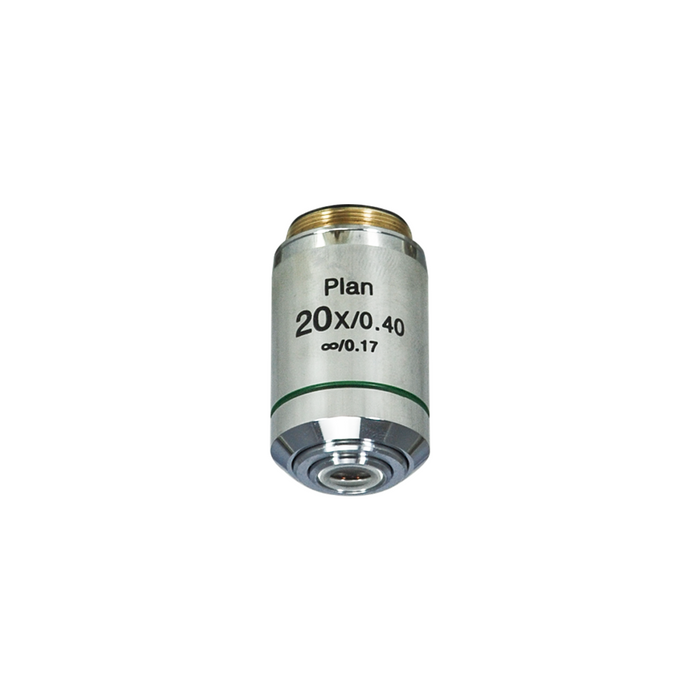 Objective Working Distance 6.4mm 20X Infinity Plan Achromatic Objective, SKU BM13013431, three quarter front view
