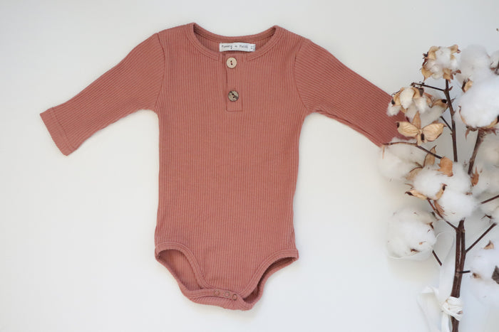 'Reggie' Ribbed Romper - Ginger
