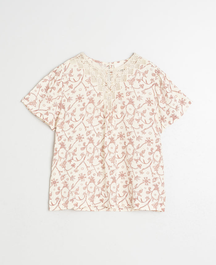 Round Neck Lace Shirt