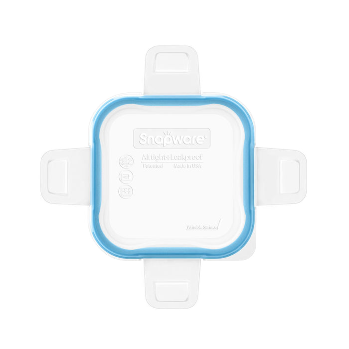 Total Solutions Square Small Plastic Lid with Light Blue Seal