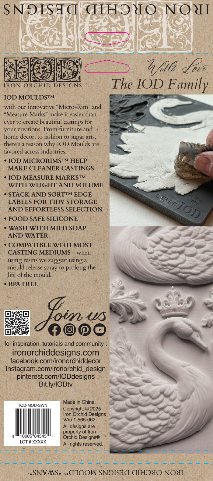 Swans - 6x10 Mould - Iron Orchid Designs