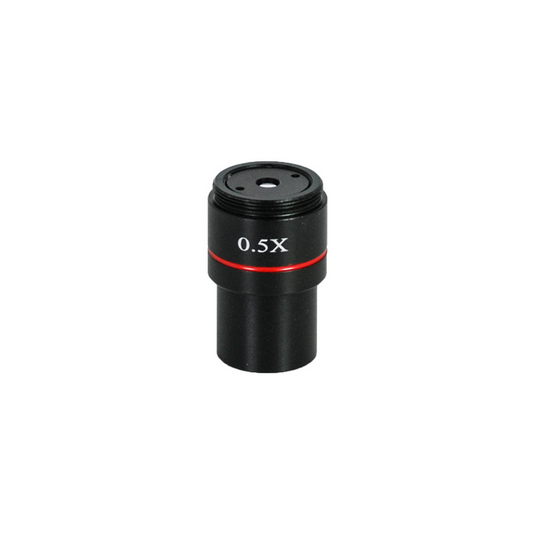 0.5X Microscope Camera Coupler for C-Mount to 23.2mm Eyetube, SKU CP02061301, three quarter front view