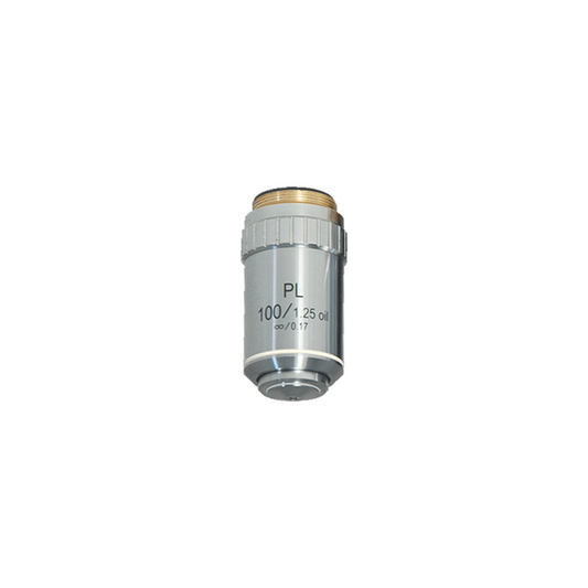 100X Infinity-Corrected Plan Achromatic Microscope Objective Lens Working Distance 0.36mm, SKU BM14043831, three quarter front view