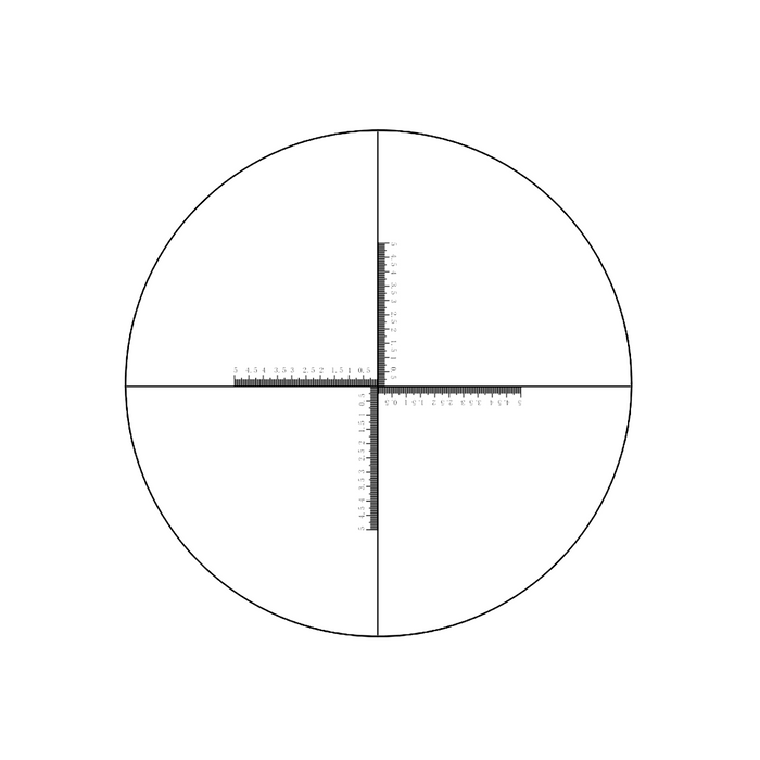 10mm/200 Div Crosshair Scale Reticle ( Dia. 24mm), SKU RT20104163, three quarter front view