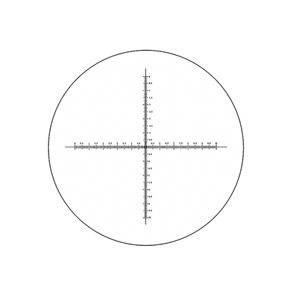 10mm/200 Div Crosshair Scale Reticle ( Dia. 24mm), SKU RT20104166, three quarter front view