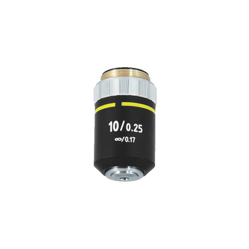 10X Infinity-Corrected Semi-Plan Achromatic Microscope Objective Lens Working Distance 5.8mm, SKU BM13023321, three quarter front view