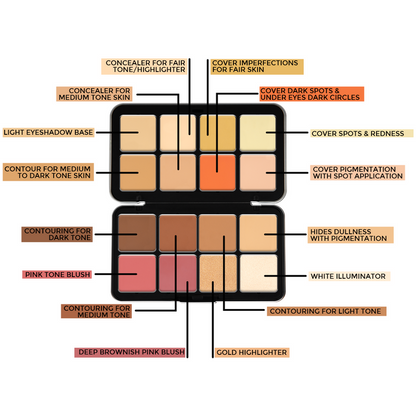 16 Color Camouflage Face Palette - CHP002