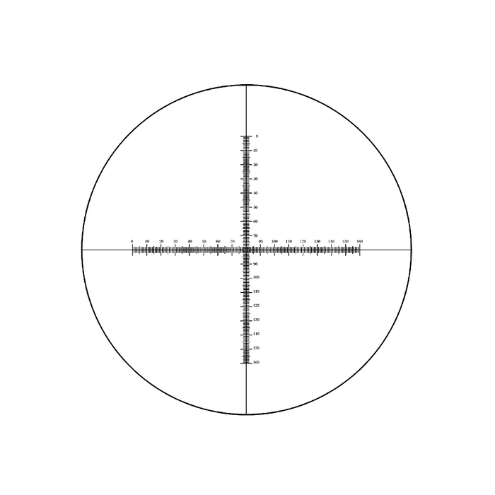 16mm/160 Div  Crosshair Scale Reticle ( Dia. 24mm), SKU RT20104165, three quarter front view