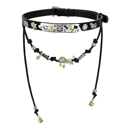 1STXULIE Bad Cat Collection Niche Gothic Choker Necklace T4499