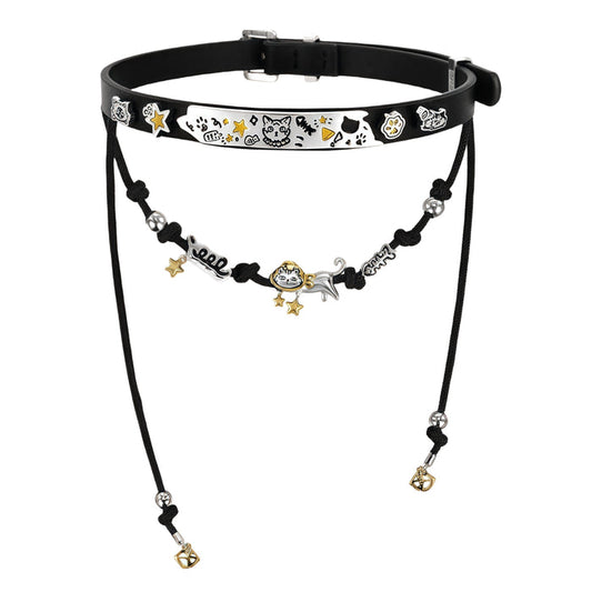 1STXULIE Bad Cat Collection Niche Gothic Choker Necklace T4499