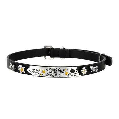 1STXULIE Bad Cat Collection Niche Gothic Choker Necklace T4499
