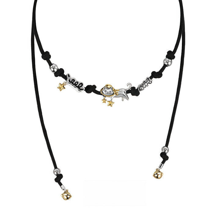 1STXULIE Bad Cat Collection Niche Gothic Choker Necklace T4499