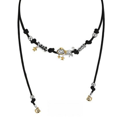 1STXULIE Bad Cat Collection Niche Gothic Choker Necklace T4499