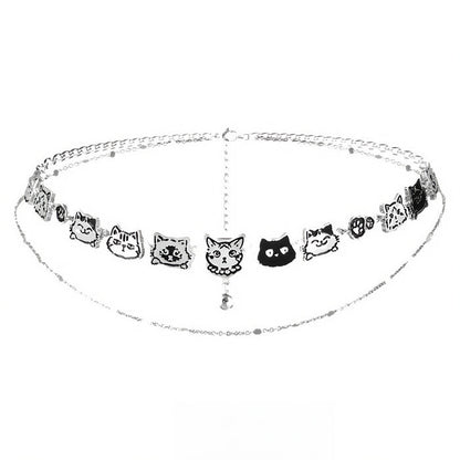 1STXULIE Graffiti Kitten Collection Niche Cool Choker Necklace T4497