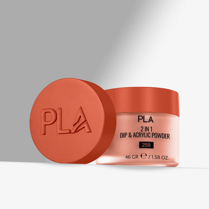 PLA 2 in 1 Dip & Acrylic Powder container with red lid on a gray background