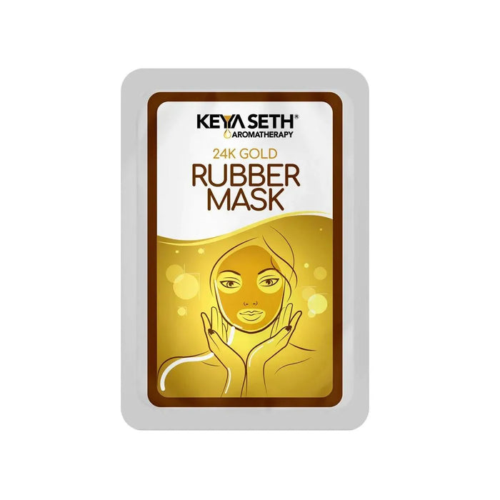 24K Gold Rubber Facial Mask for Brightening & Whitening Enriched with Aloe Vera & Chamomile Extract - Keya Seth Aromatherapy