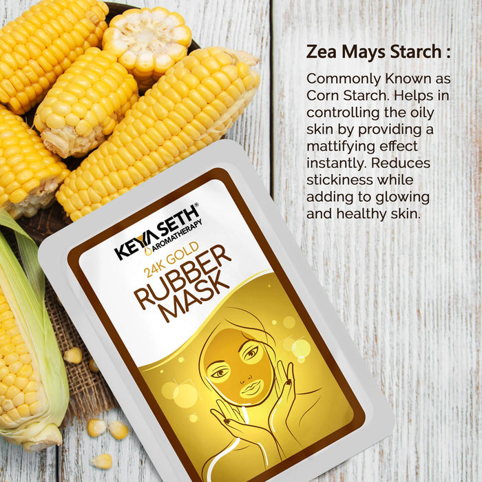 24K Gold Rubber Facial Mask for Brightening & Whitening Enriched with Aloe Vera & Chamomile Extract - Keya Seth Aromatherapy