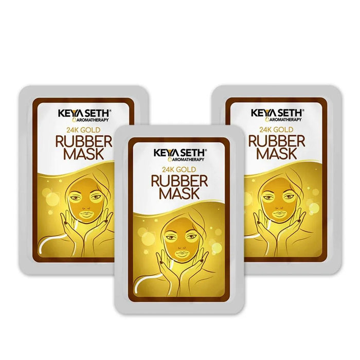 24K Gold Rubber Facial Mask for Brightening & Whitening Enriched with Aloe Vera & Chamomile Extract - Keya Seth Aromatherapy