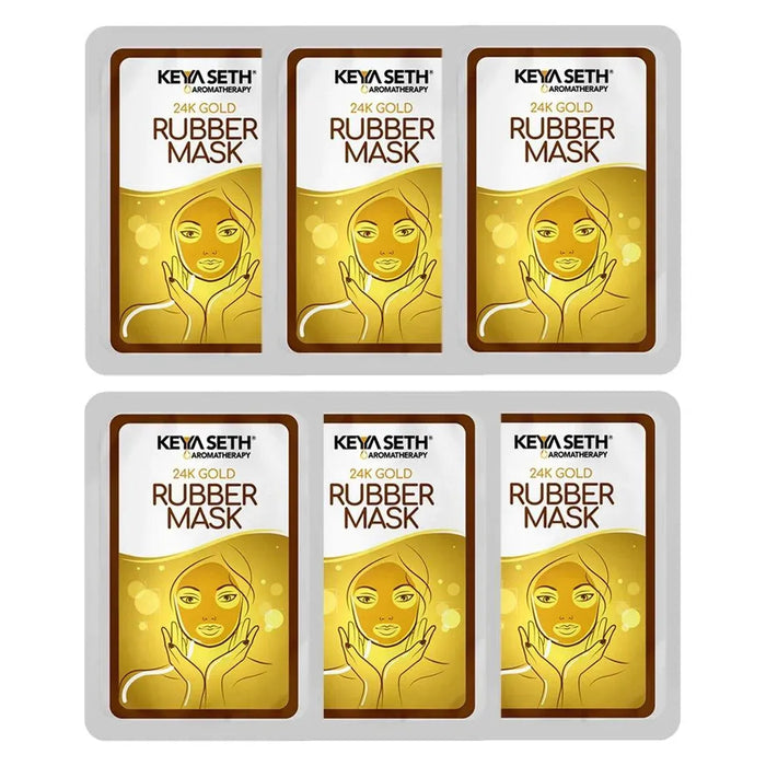 24K Gold Rubber Facial Mask for Brightening & Whitening Enriched with Aloe Vera & Chamomile Extract - Keya Seth Aromatherapy