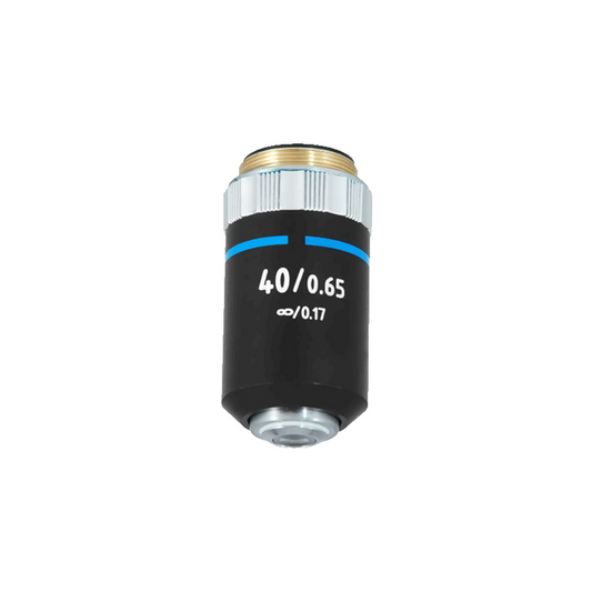 40X Infinity-Corrected Semi-Plan Achromatic Microscope Objective Lens Working Distance 0.43mm, SKU BM13023521, three quarter front view