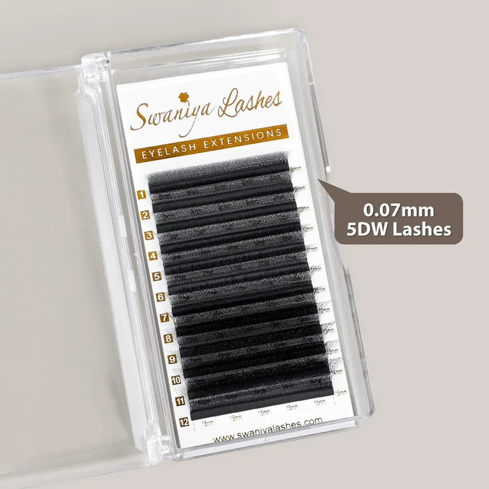 5D W-Shape Clover Lashes for Full Fluffy Volume Sets — 0.07mm| Swaniya Lashes