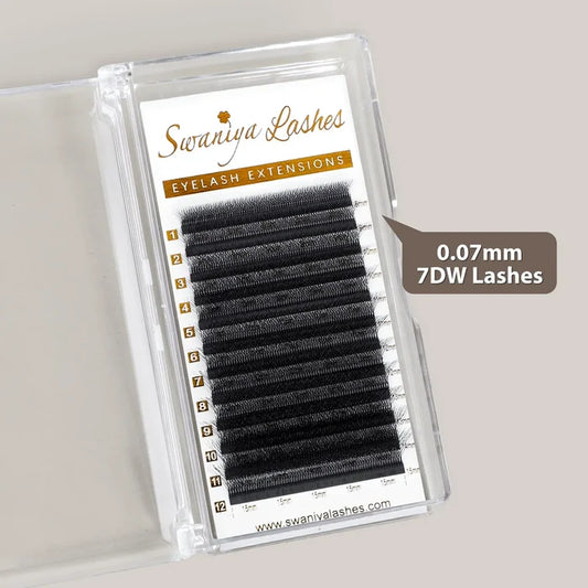 7D W Shape Lashes for Maximum Drama & Wet Look Sets — 0.07mm| Swaniya Lashes