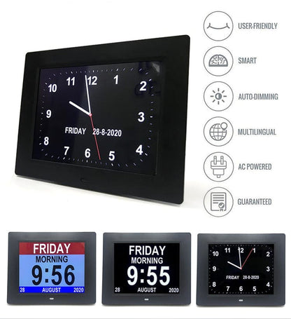 8" Digital Calendar Day Clock - Orientation Dementia Clock