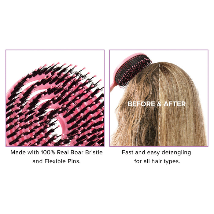 Absolute Hot 360FLX 100% Real Boar Bristle Detangling Brush - ikatehouse