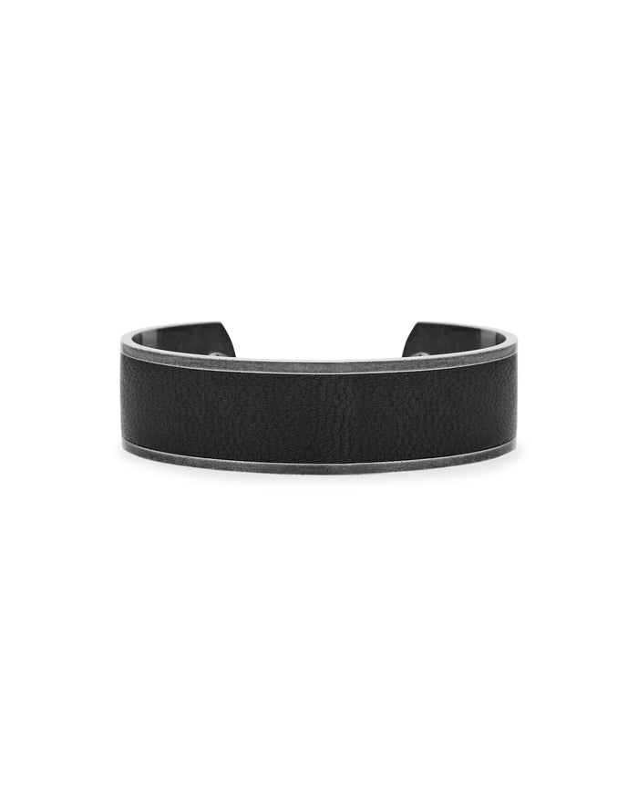 ACCEPTANCE METAL LEATHER BANGLE