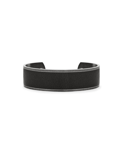 ACCEPTANCE METAL LEATHER BANGLE