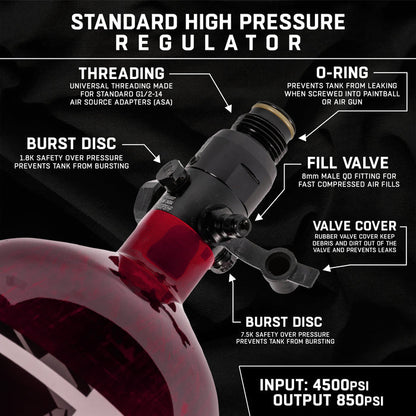 AeroLite Carbon Fiber Tank - 48ci / 4500psi  - Red