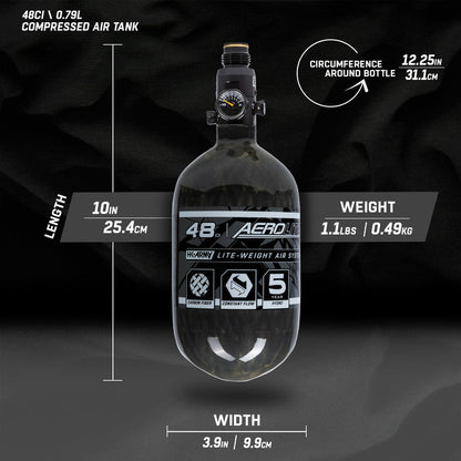 AeroLite Carbon Fiber Tank - 48ci / 4500psi  - Smoke