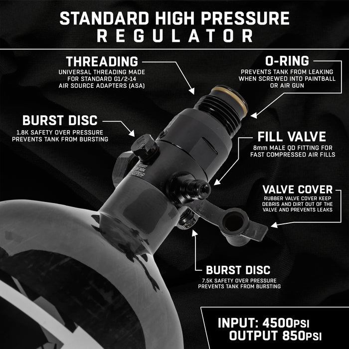 AeroLite Carbon Fiber Tank - 48ci / 4500psi  - Smoke