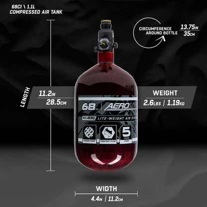 AeroLite Carbon Fiber Tank - 68ci / 4500psi  - Red