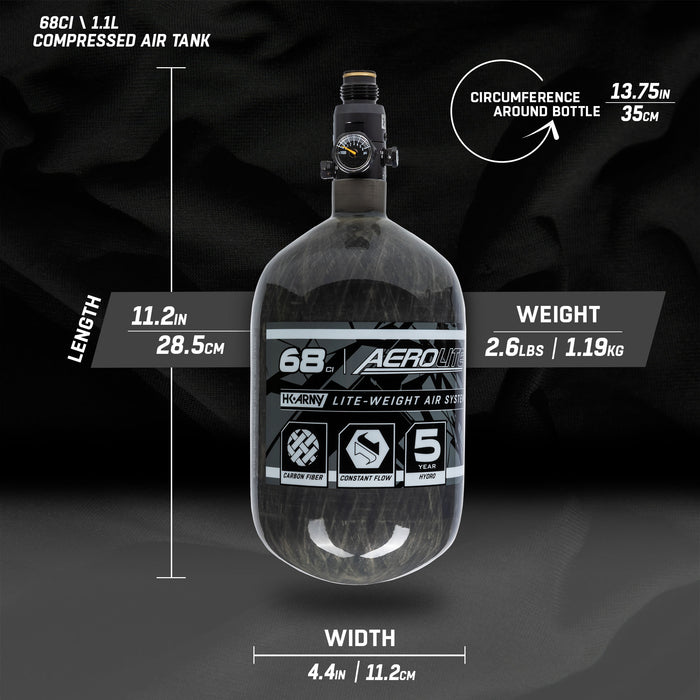 AeroLite Carbon Fiber Tank - 68ci / 4500psi  - Smoke