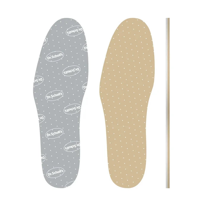 Air-Pillo® comfort insoles, pair of dotted gray and tan full-length inserts